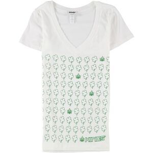 Rinky Womens LA Kings Shamrock Graphic T-Shirt, whitegreen, M